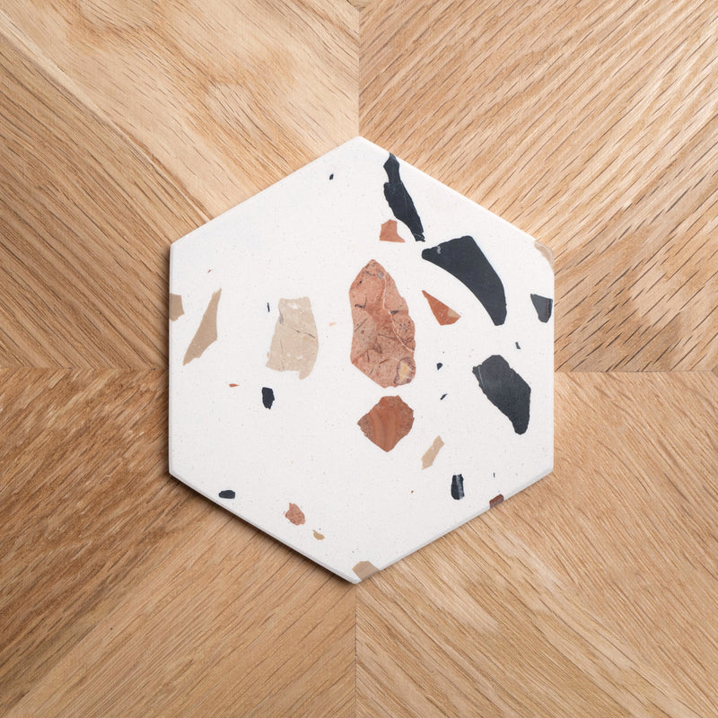 【 TOME HOME 】　TERRAZZO HEXAGON COASTER