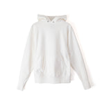 【 ATON 】GARMENT DYE URAKE HOODIE WHITE