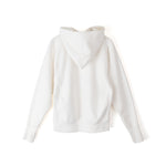 【 ATON 】GARMENT DYE URAKE HOODIE WHITE