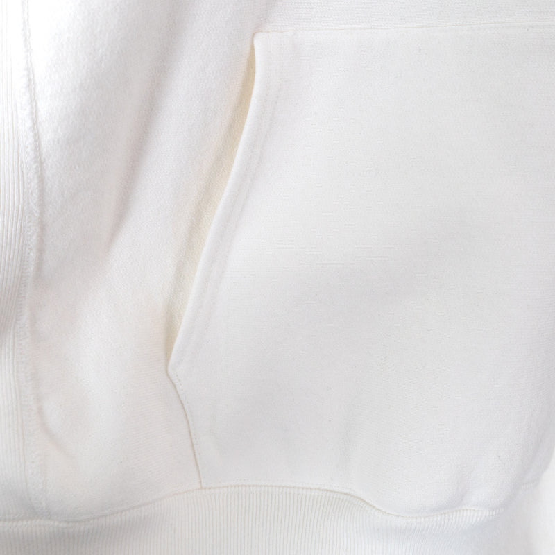 【 ATON 】GARMENT DYE URAKE HOODIE WHITE