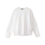 【 ATON 】GARMENT DYE URAKE CREW P/O WHITE