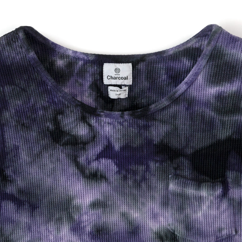 【 Original Charcoal 】Thermal Tie-Dye T/T　WHITE/NAVY