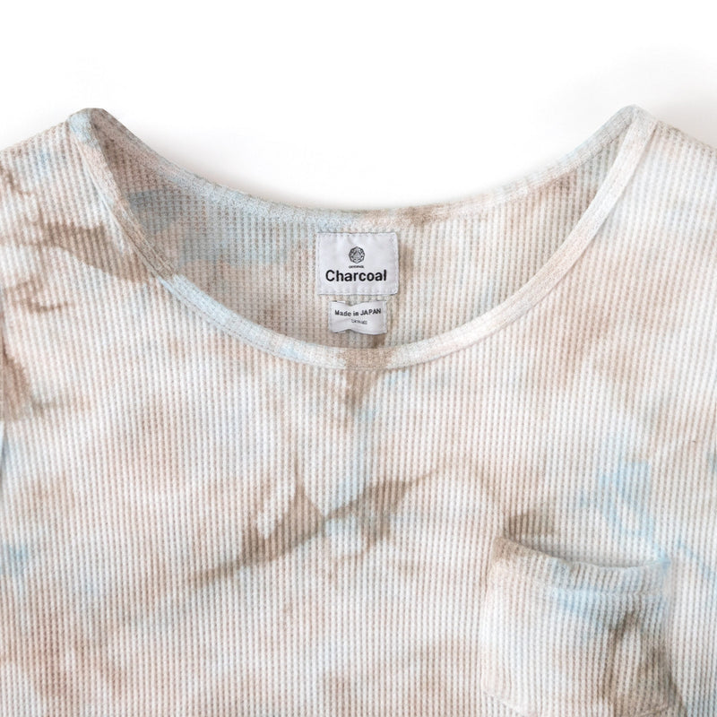 【 Original Charcoal 】Thermal Tie-Dye T/T　TAUPE/SAXE