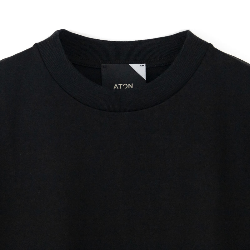 【 ATON 】SUVIN AIR SPINNING OVERSIZED T BLACK