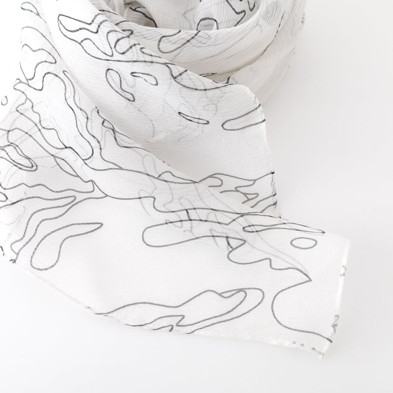 【 Original Charcoal 】Silk Crepe Scraf