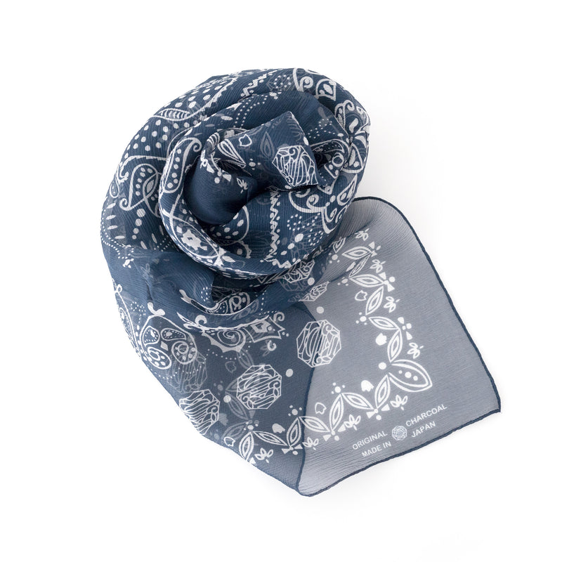 【 Original Charcoal 】Silk Crepe Scraf