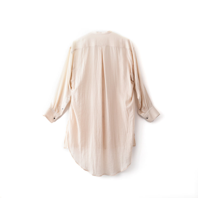 【 nousnou 】SATIN BAND COLLAR SHIRT