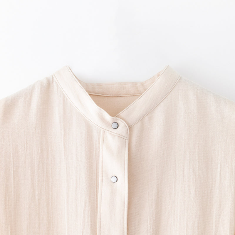 【 nousnou 】SATIN BAND COLLAR SHIRT