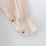 【 nousnou 】SATIN BAND COLLAR SHIRT