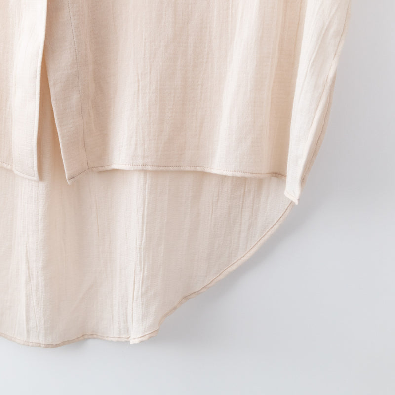 【 nousnou 】SATIN BAND COLLAR SHIRT