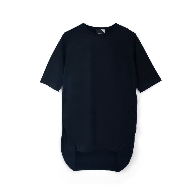 【 ATON 】SUVIN 60/2 ROUNDED HEM T BLACK